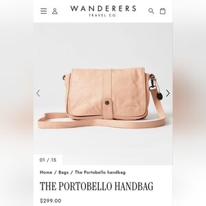 The Wanderers Portobello Handbag Tan Leather Crossbody Bag. NWT
